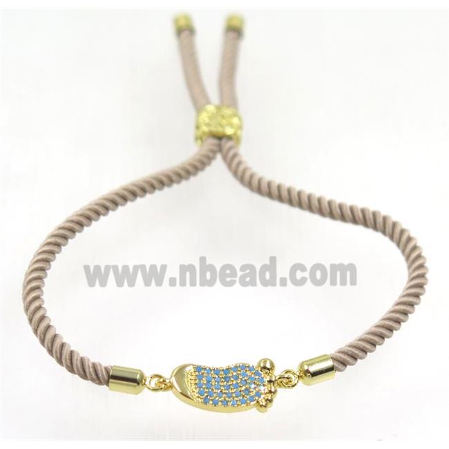 handmade bracelet with nylon wire, zircon bead