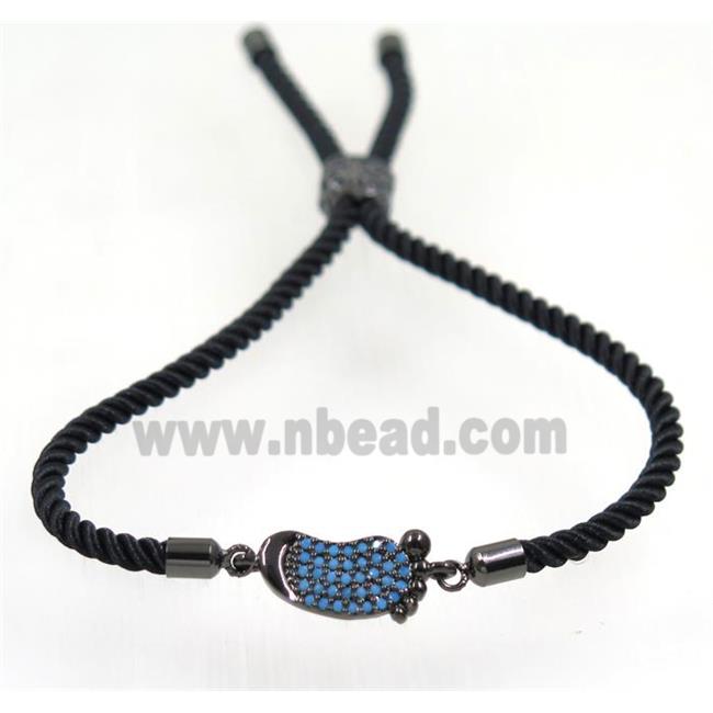 handmade bracelet with nylon wire, zircon bead