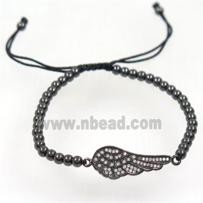 handmade bracelet with nylon wire, zircon bead