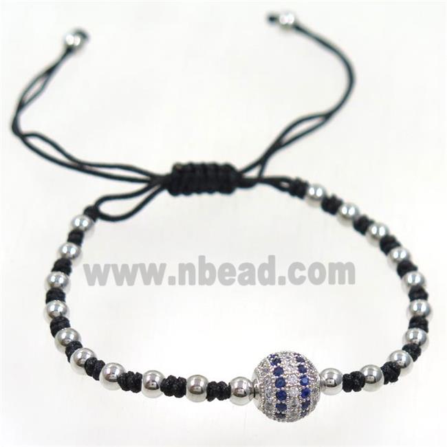 handmade bracelet with nylon wire, zircon bead