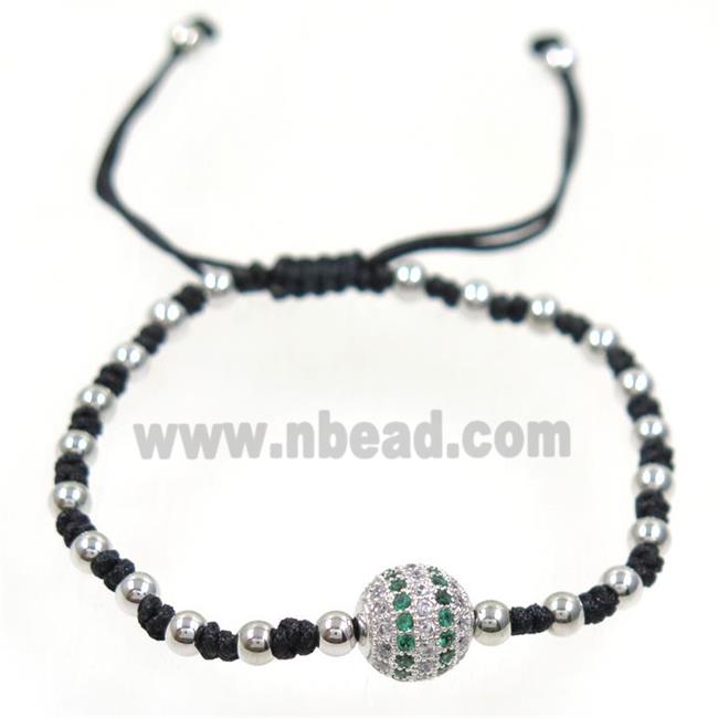 handmade bracelet with nylon wire, zircon bead