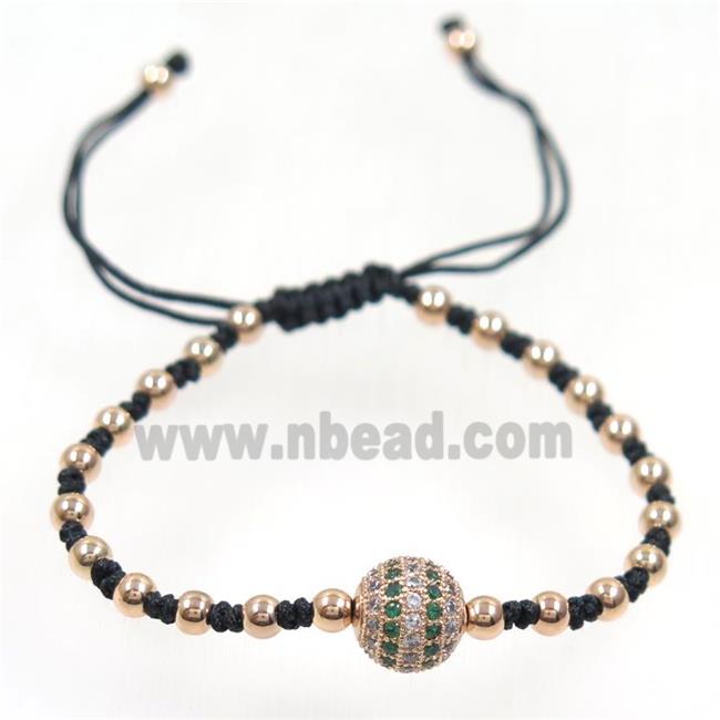 handmade bracelet with nylon wire, zircon bead