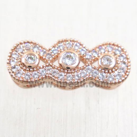 copper linker paved zircon, rose gold