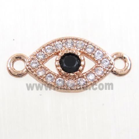 copper eye connector paved zircon, rose gold