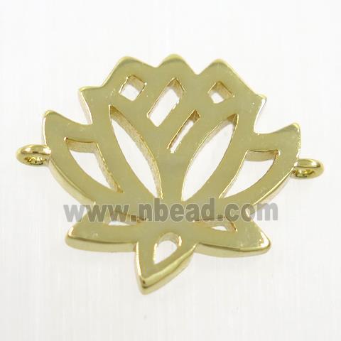 copper lotus flower connector, gold plated