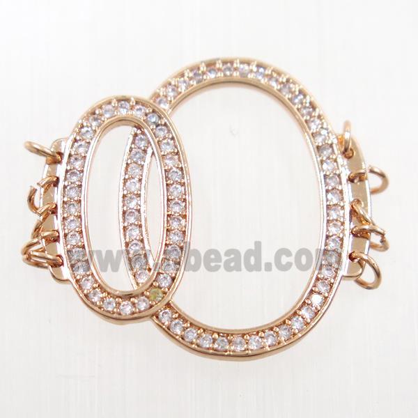 copper linker paved zircon, rose gold