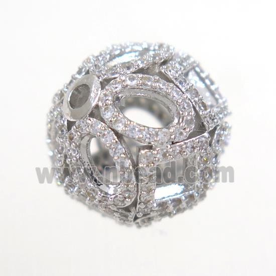 copper bead paved zircon, round