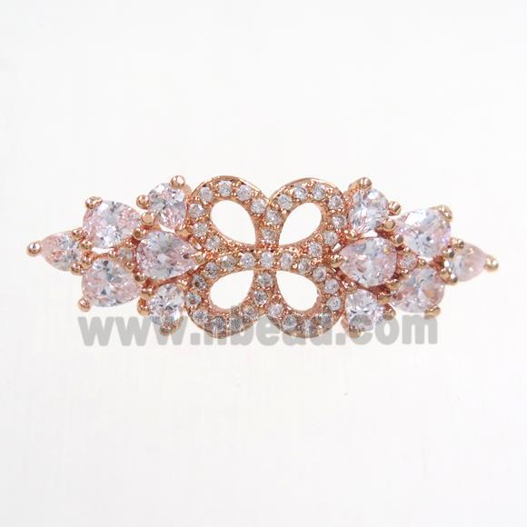 copper bead paved zircon, rose gold