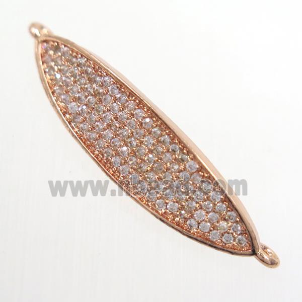 copper connector paved zircon, rose gold