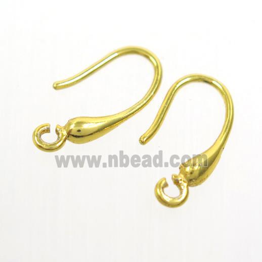 copper earring hook, color keeping, gold plated