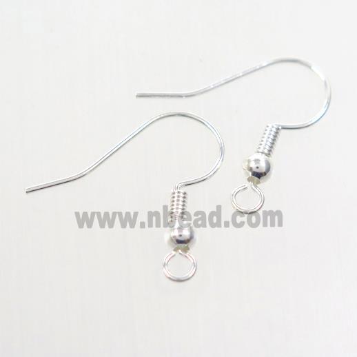 copper earring hook, color keeping, silver plated