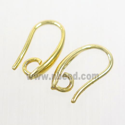 copper earring hook, color keeping, gold plated