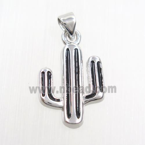 copper cactus pendants, platinum plated