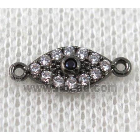 copper eye connector paved zircon, black plated