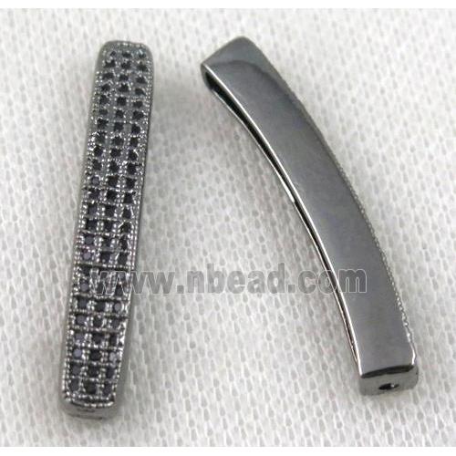 copper tube beads paved zircon, black plated