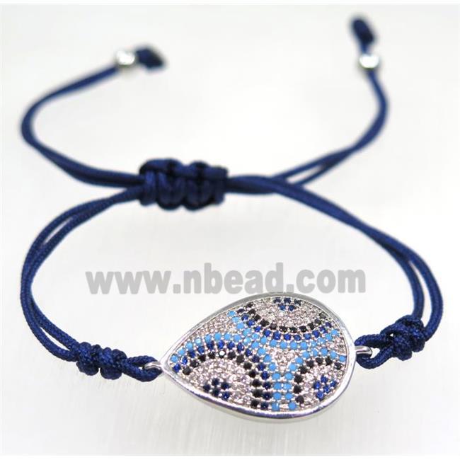 handmade bracelet with Teardrop pave zircon, nylon wire