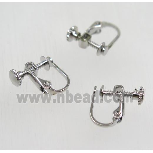 Brass earring, platinum plated