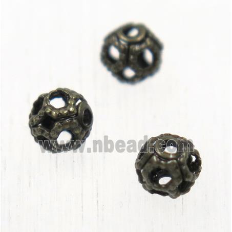 round Brass ball beads, antique bronze