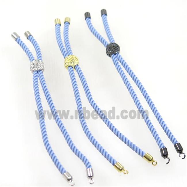 blue nylon cord bracelet chain