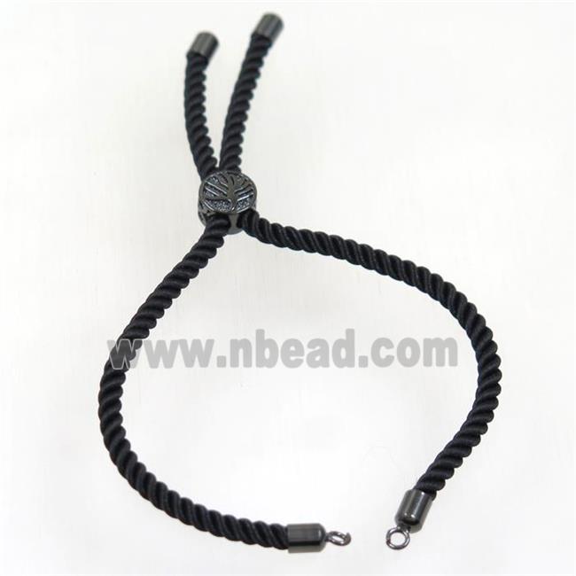 black nylon cord bracelet chain