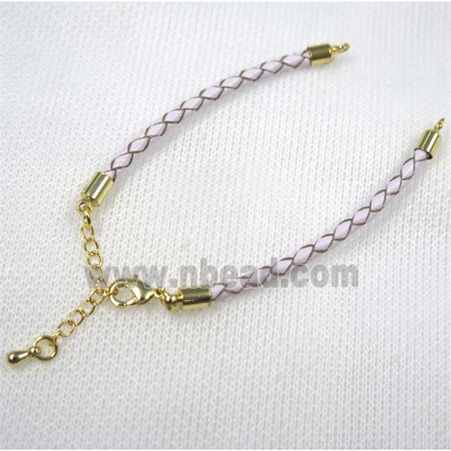 PU leather bracelet with resized chain