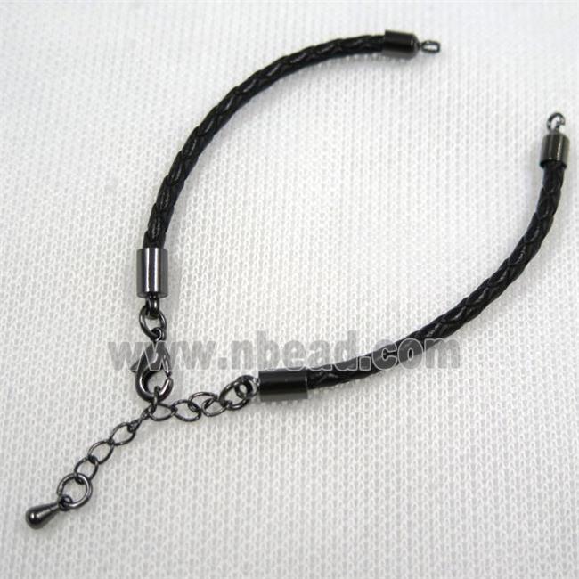 PU leather bracelet with resized chain