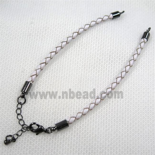 PU leather bracelet with resized chain