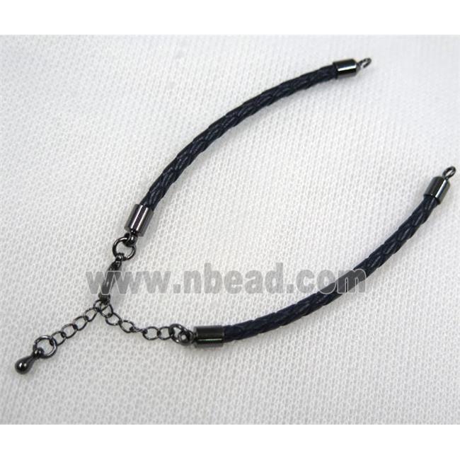 PU leather bracelet with resized chain