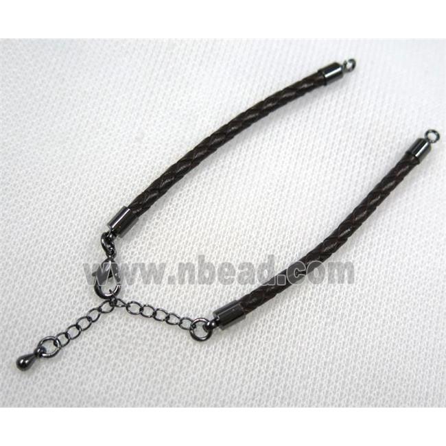 PU leather bracelet with resized chain