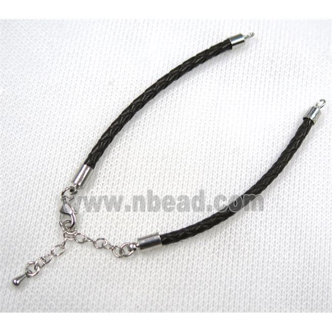 PU leather bracelet with resized chain