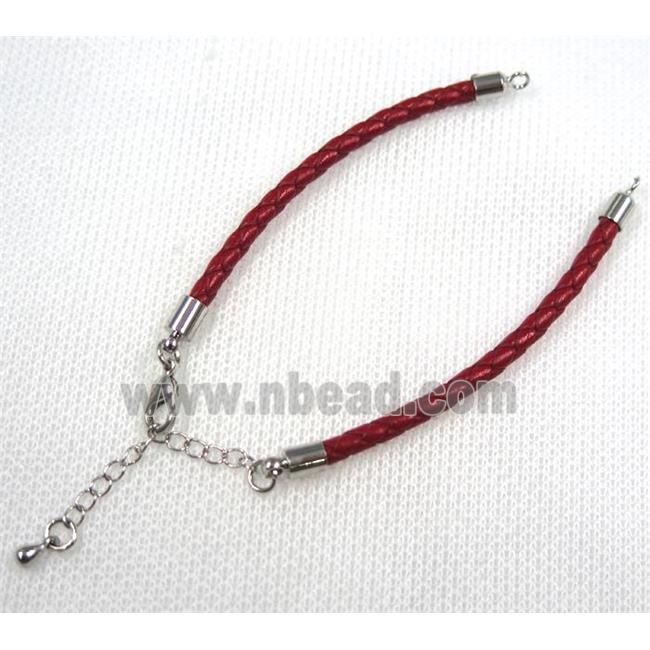 PU leather bracelet with resized chain