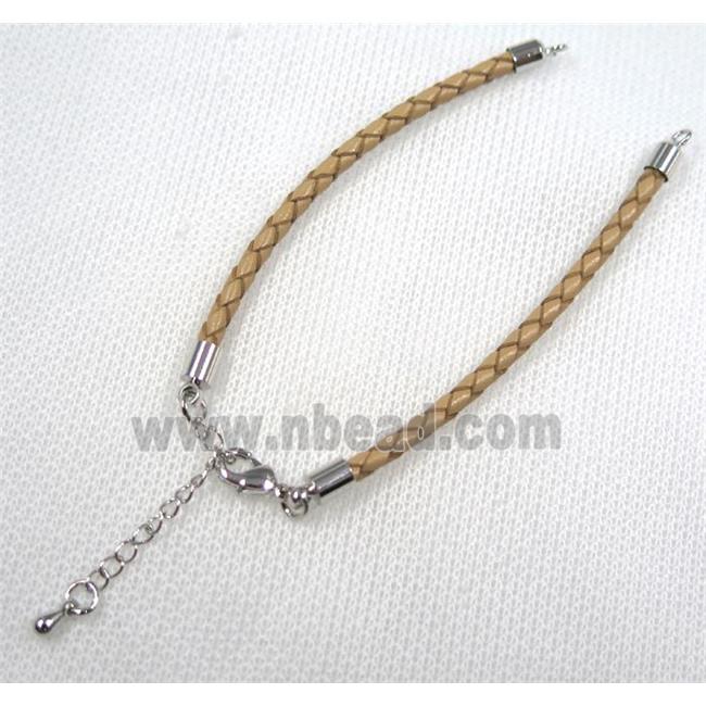 PU leather bracelet with resized chain