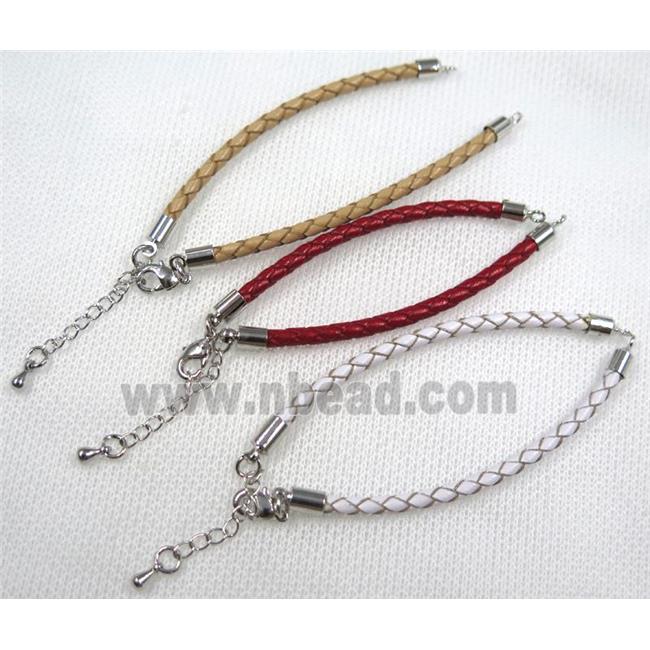 PU leather bracelet with resized chain