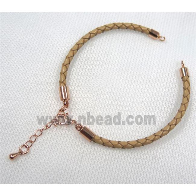 PU leather bracelet with resized chain