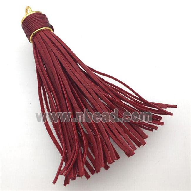 red Suede tassel pendants