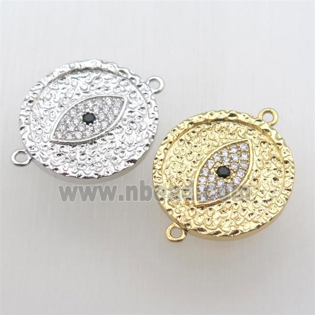 copper eye connector pave zircon, mixed