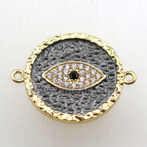 copper eye connector pave zircon, gold plated