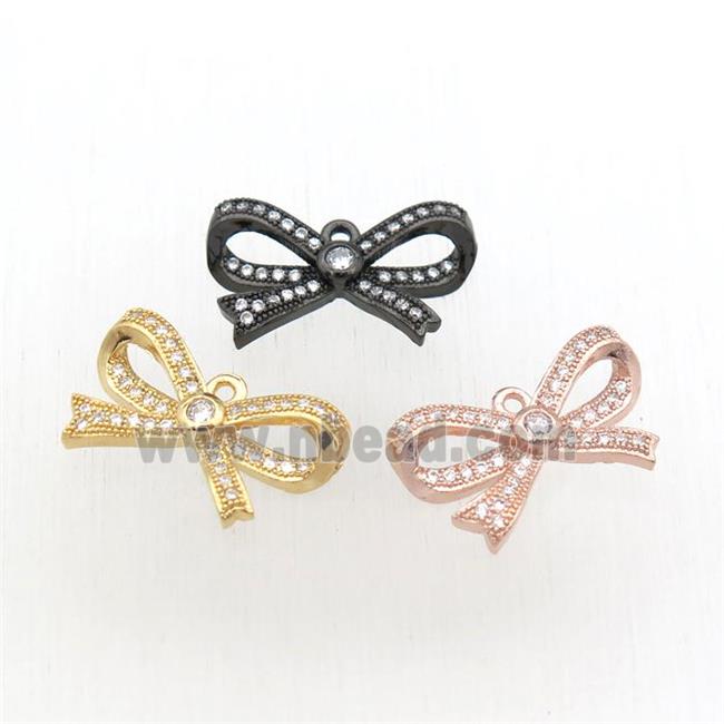 copper knot pendant paved zircon, mixed color