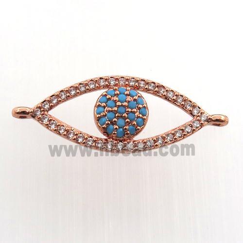 copper eye connector paved zircon, rose gold