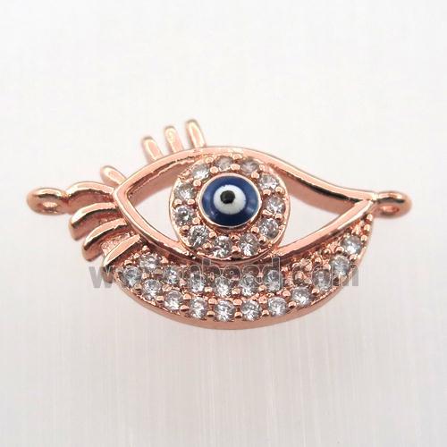 copper eye connector paved zircon, rose gold