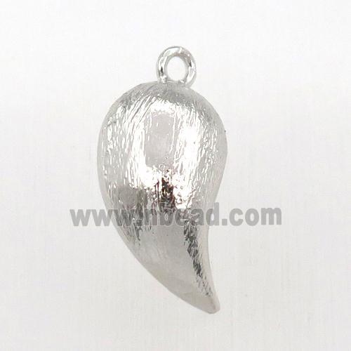 copper Pepper pendant, brushed, platinum plated