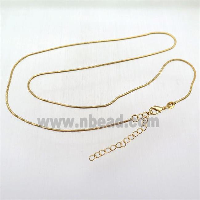 copper necklace chain, gold plated