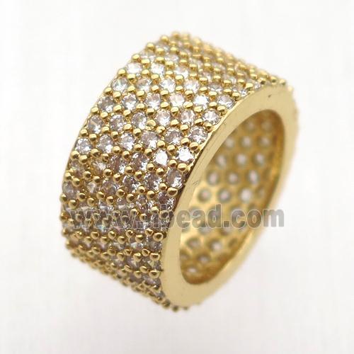 copper Ring paved zircon, gold plated