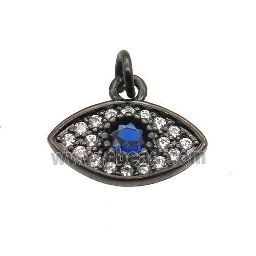 copper eye pendant paved zircon, black plated