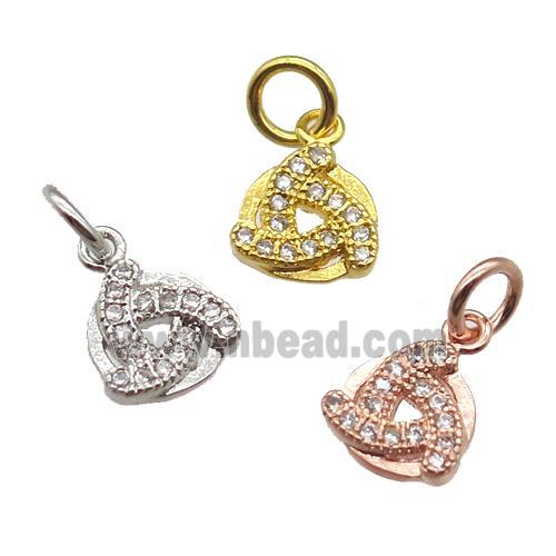 copper windmill pendant paved zircon, mixed color