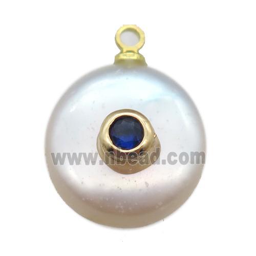 natural pearl pendant paved zircon