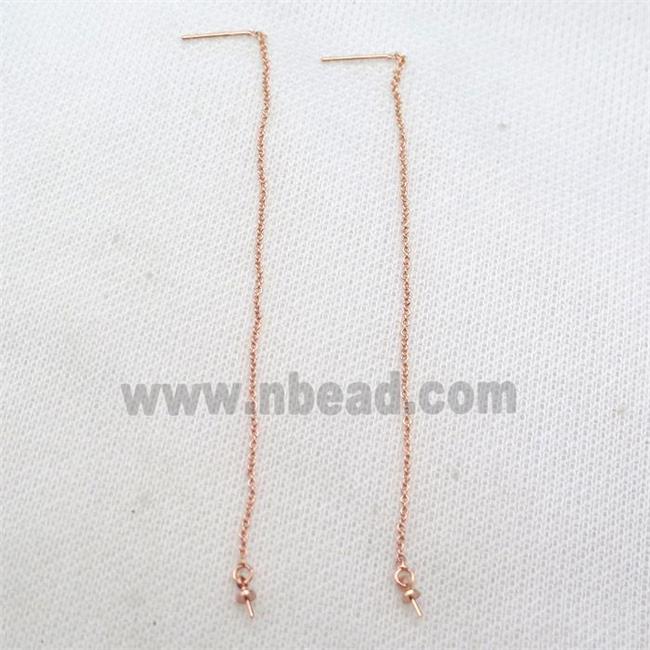 copper Stud Earrings wire, rose gold