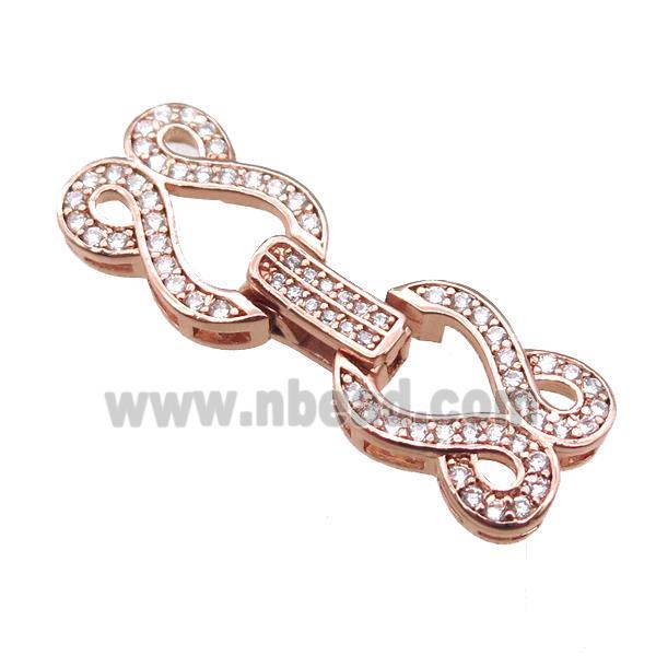 copper connector paved zircon, rose gold