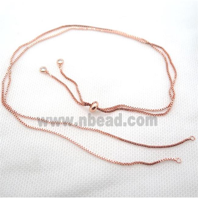 copper Necklace Chain, rose gold