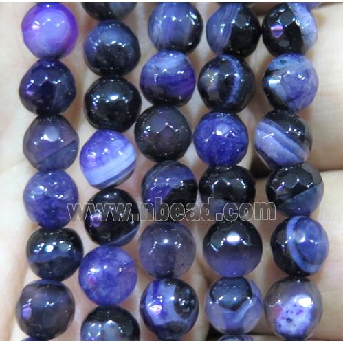 purple druzy agate beads, faceted round